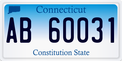 CT license plate AB60031