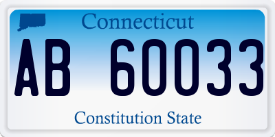 CT license plate AB60033