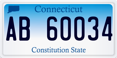 CT license plate AB60034