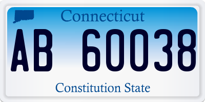 CT license plate AB60038