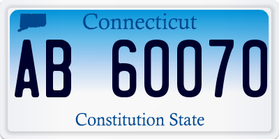 CT license plate AB60070