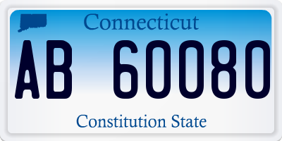 CT license plate AB60080