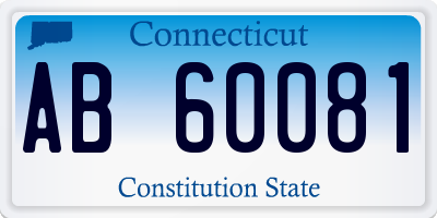 CT license plate AB60081