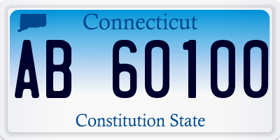 CT license plate AB60100