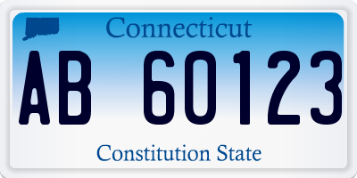 CT license plate AB60123