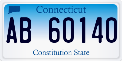 CT license plate AB60140