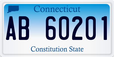 CT license plate AB60201