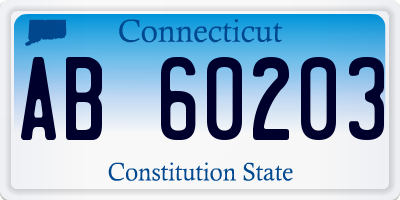 CT license plate AB60203