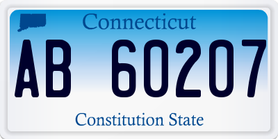 CT license plate AB60207