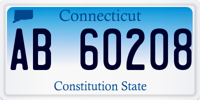 CT license plate AB60208