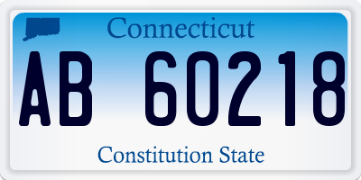 CT license plate AB60218
