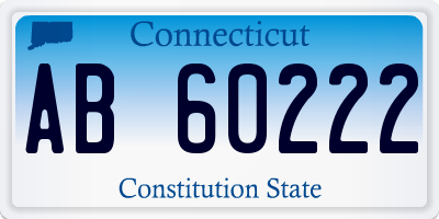 CT license plate AB60222