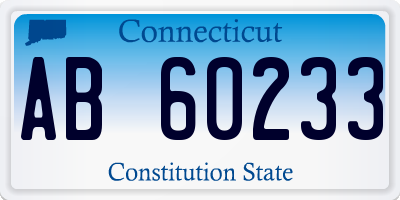 CT license plate AB60233