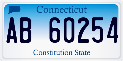 CT license plate AB60254