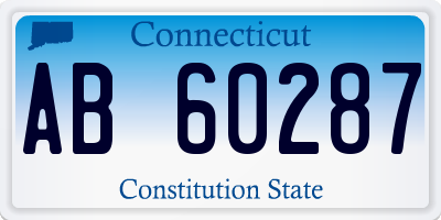 CT license plate AB60287