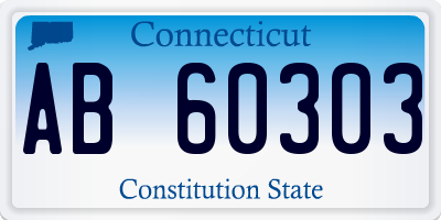 CT license plate AB60303