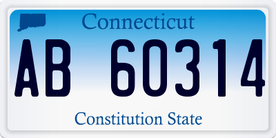 CT license plate AB60314