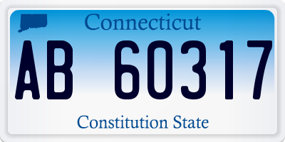 CT license plate AB60317