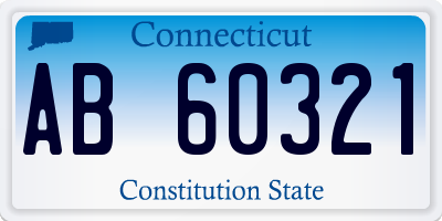 CT license plate AB60321