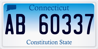 CT license plate AB60337