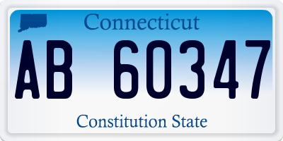 CT license plate AB60347