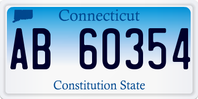 CT license plate AB60354
