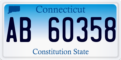 CT license plate AB60358