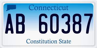 CT license plate AB60387