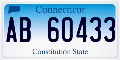 CT license plate AB60433