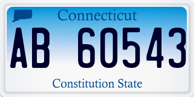 CT license plate AB60543