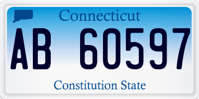 CT license plate AB60597