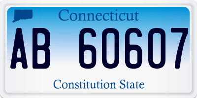 CT license plate AB60607