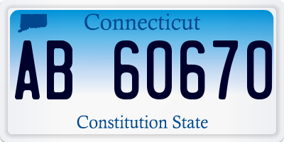 CT license plate AB60670