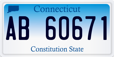 CT license plate AB60671