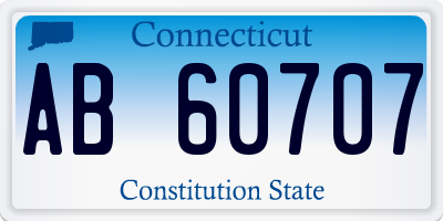 CT license plate AB60707