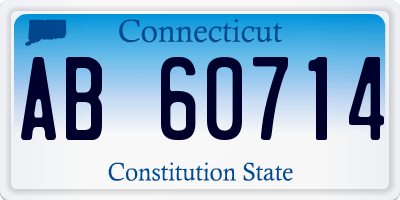 CT license plate AB60714