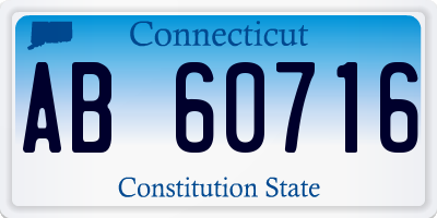 CT license plate AB60716