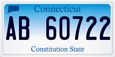 CT license plate AB60722