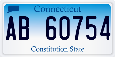 CT license plate AB60754