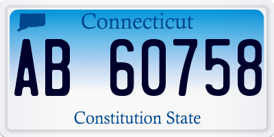 CT license plate AB60758