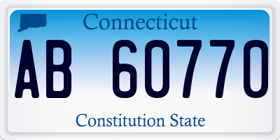 CT license plate AB60770