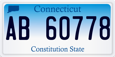 CT license plate AB60778