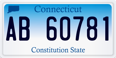CT license plate AB60781