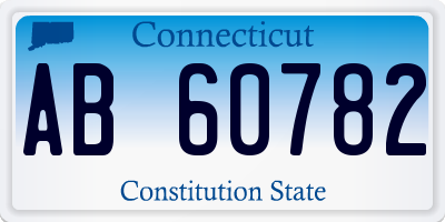 CT license plate AB60782