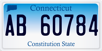 CT license plate AB60784