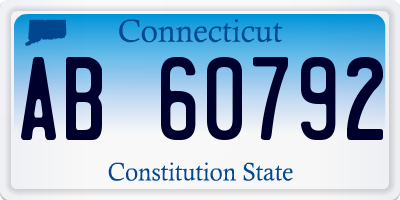 CT license plate AB60792