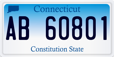 CT license plate AB60801