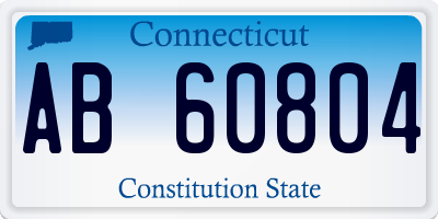 CT license plate AB60804