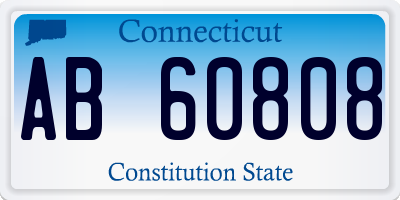 CT license plate AB60808