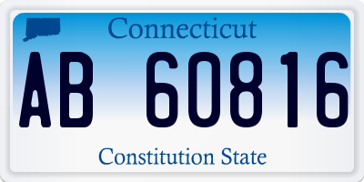 CT license plate AB60816